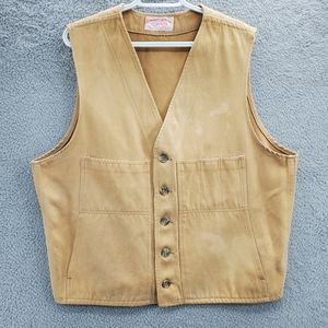 Vintage CC Filson Moleskin Western Vest Mens Hunting Tan USA